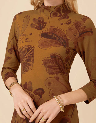Naomi Midi Dress Serpentine Foliage Cafe