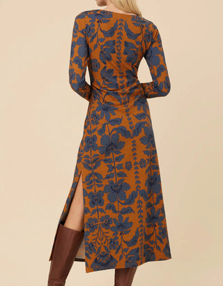 Danielle Midi Dress Serpentine Floral Vine Cafe