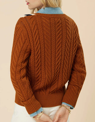 Lorna Varsity Sweater Nutmeg