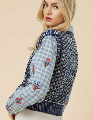 Molly Sweater Vest Indigo Jacquard