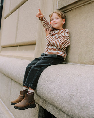 Camden Long Sleeve Tee Brown Stripe