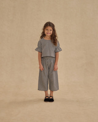 Wide Leg Pant Black Gingham