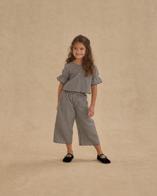 Wide Leg Pant Black Gingham