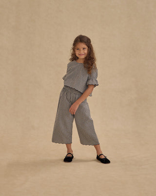 Wide Leg Pant Black Gingham
