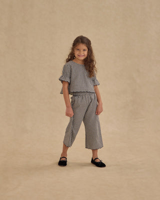 Wide Leg Pant Black Gingham