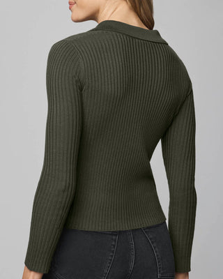 Georgie Two-Way Zip Sweater Green Spruce