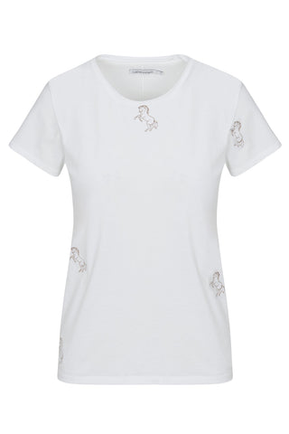 Embroidered Cotton T-Shirt Horse