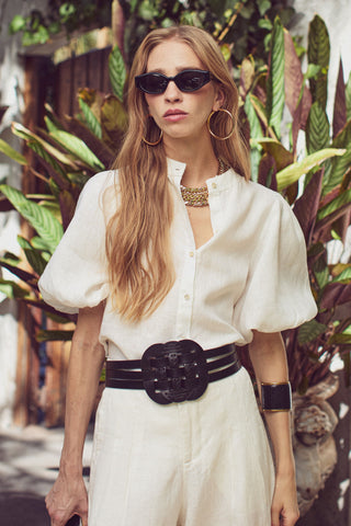 Bubble Linen Shirt Off White