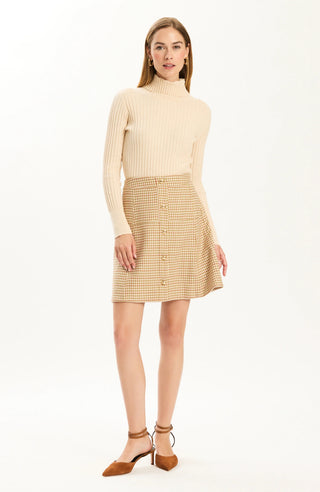 Cotton Cashmere Turtleneck Pebble