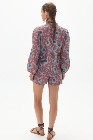 Frida Linen Short Matilde Print