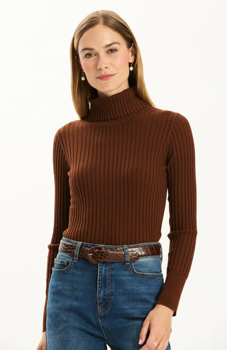 Cotton Cashmere Turtleneck Bison