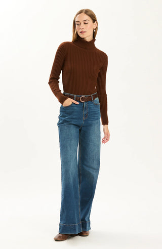 Cotton Cashmere Turtleneck Bison