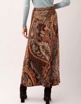 Lana Jacquard Skirt Tabby Paisley Bordeaux Jacquard