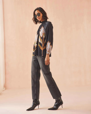 Brooke Blouse Mattia Obsidian