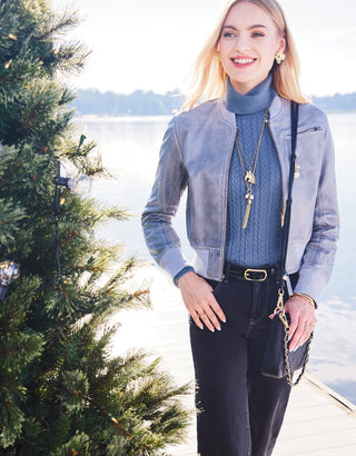 Shiri Turtleneck Sweater Blue Dusk