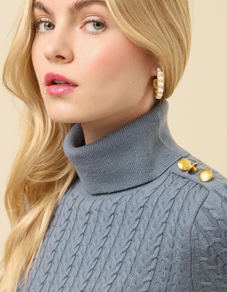 Shiri Turtleneck Sweater Blue Dusk