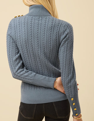 Shiri Turtleneck Sweater Blue Dusk