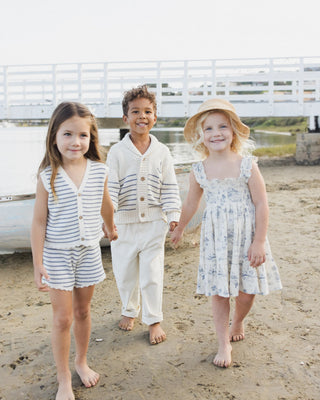 Knit Vest Set Marine Stripe Ivory