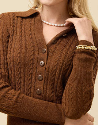 Toni Cardigan Dark Toffee