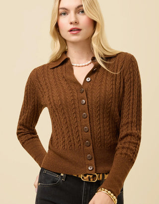 Toni Cardigan Dark Toffee