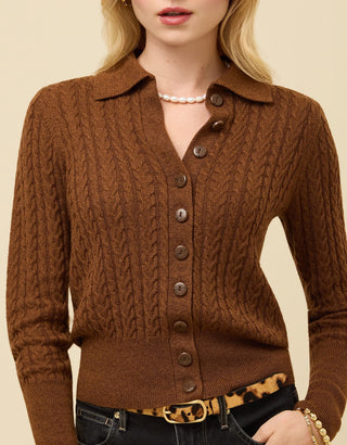 Toni Cardigan Dark Toffee