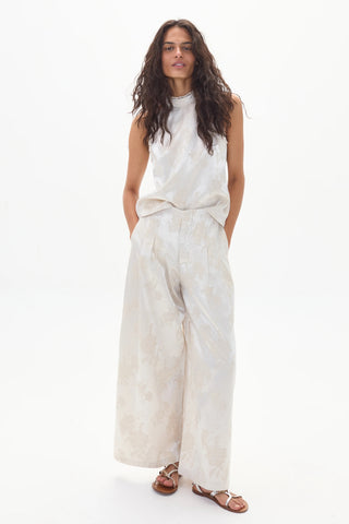 Olivia Brocade Top Ivory Garden