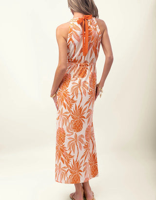 Loretta Jersey Midi Dress Castillo Pineapples