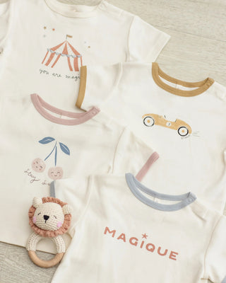 Ringer Tee Race Car Ivory