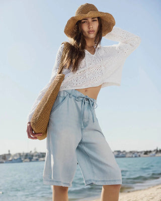 Lounge Denim Jort White
