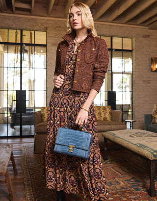Delphine Tweed Jacket Dark Chocolate Brown