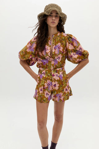 Bubble Linen Shirt Marly Print