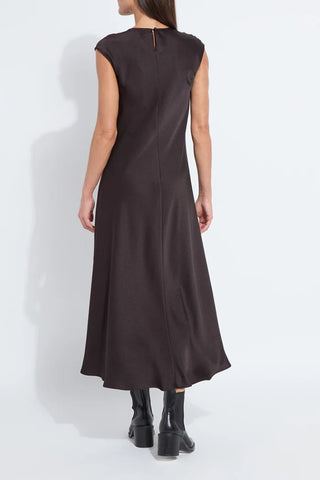 Silvana Bias Cut Midi Dress Double Espresso