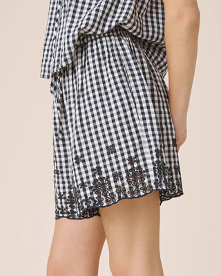 Gigi Gingham Short Navy/White