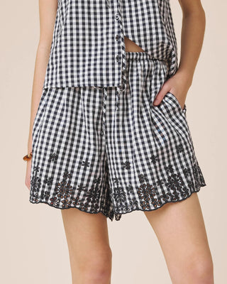 Gigi Gingham Short Navy/White