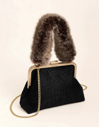 Cali Clutch Crossbody Black Python