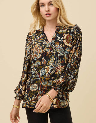 Wilenna Ruffle Blouse Guerard Estate Bird