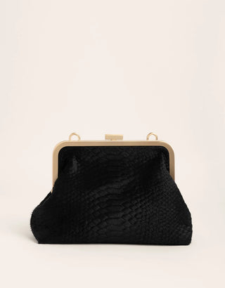 Cali Clutch Crossbody Black Python