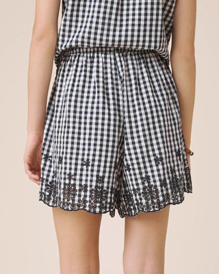 Gigi Gingham Short Navy/White