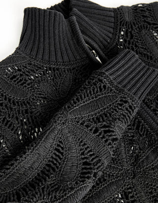 Zoey Zip Cardigan Black