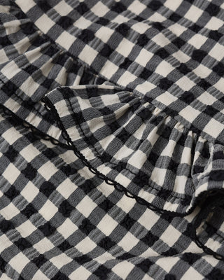Skirted One Piece Black Gingham