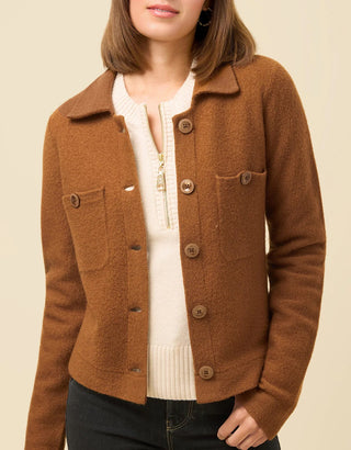 Maeve Sweater Jacket Toffee Brown