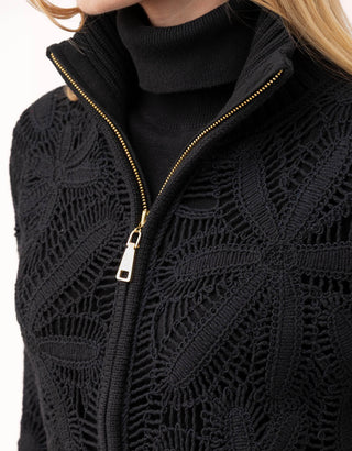Zoey Zip Cardigan Black