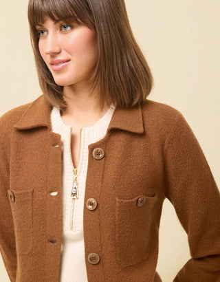 Maeve Sweater Jacket Toffee Brown