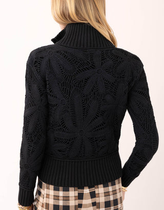 Zoey Zip Cardigan Black