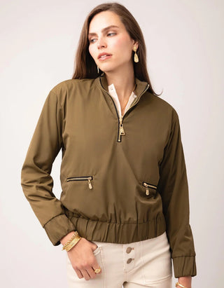 Jenna Half Zip Windbreaker Dark Olive