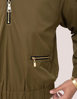 Jenna Half Zip Windbreaker Dark Olive