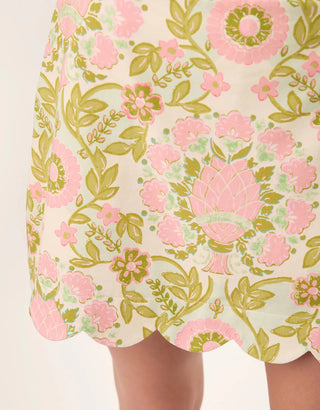 Matilda Scallop Skort Seawall Damask Pink