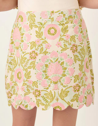 Matilda Scallop Skort Seawall Damask Pink