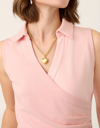 Edeline Sleeveless Wrap Top Powder Pink
