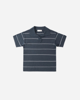 Chandler Knit Polo Navy Stripe